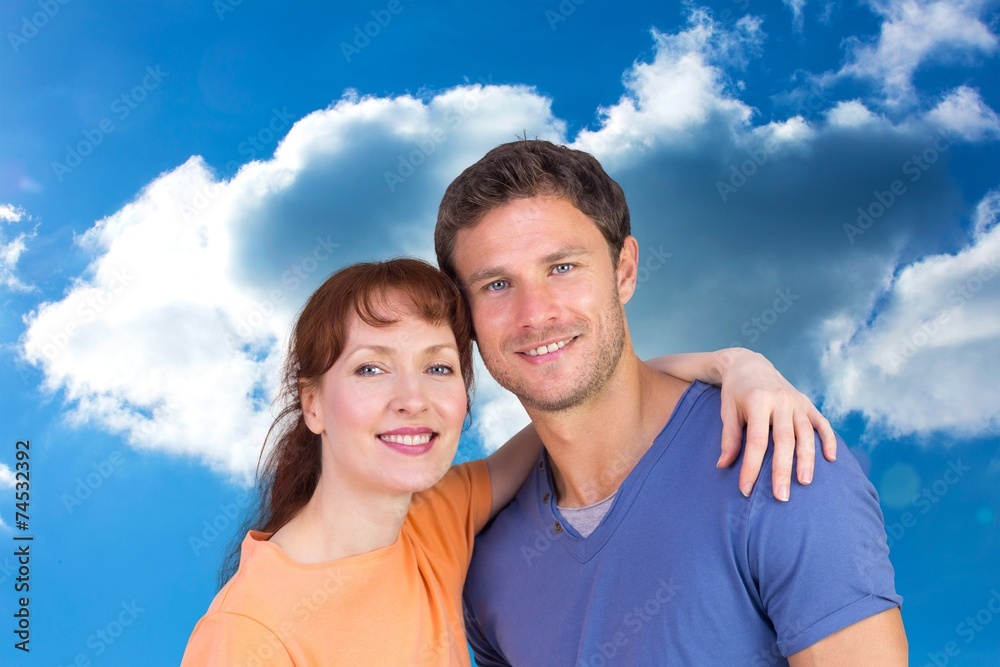 Poster composite image of couple looking at the camera