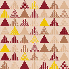 Burgundy yellow triangle textured pattern