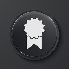 Vector modern black glass circle icon.