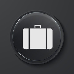 Vector modern black glass circle icon.