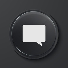 Vector modern black glass circle icon.