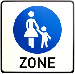 German traffic sign indicating a pedestrian area (Fussgaengerzone)