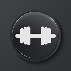 Obraz premium Vector modern black glass circle icon.