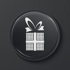 Vector modern black glass circle icon.