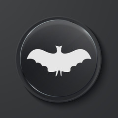Vector modern black glass circle icon.