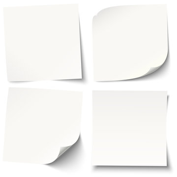 white sticky notes with different shadows