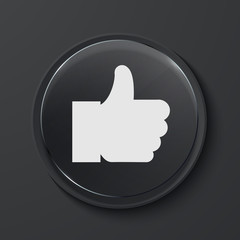 Vector modern black glass circle icon.