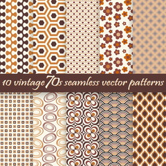 collection seamless vintage 70s backgrounds