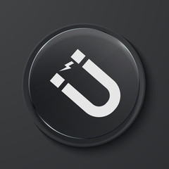 Vector modern black glass circle icon.