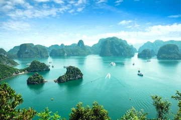 Foto auf Acrylglas Asien Halong-Bucht in Vietnam. UNESCO-Weltkulturerbe.