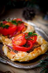 fillet of a salmon in puff pastry