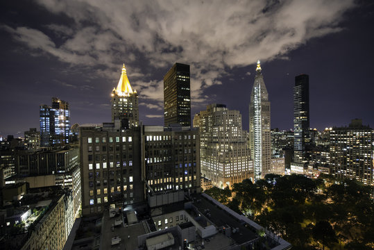 Fototapeta Manhattan skyline at night