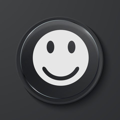 Fototapeta premium Vector modern black glass circle icon.