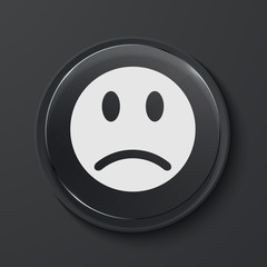 Vector modern black glass circle icon.