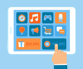 Vector app purchasing concept in flat style