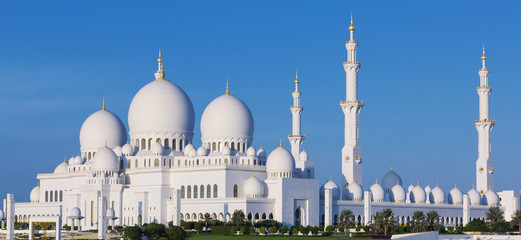 Panoramic view of famous Sheikh Zayed Grand Mosque