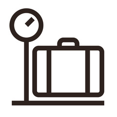Luggage on weigh scales icon