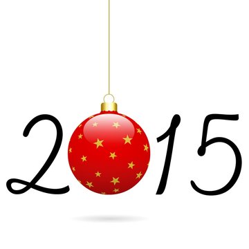 2015 avec boule rouge étoilée