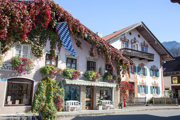 House facade painting of Oberammergau - obrazy, fototapety, plakaty