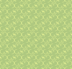 Vector seamless pattern with decorative elements in green