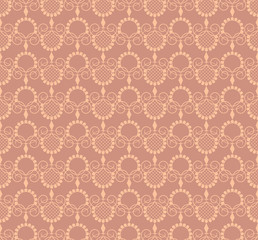 Vector vintage pattern with decorative elements in brown