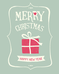 Retro Christmas Greeting Card Design