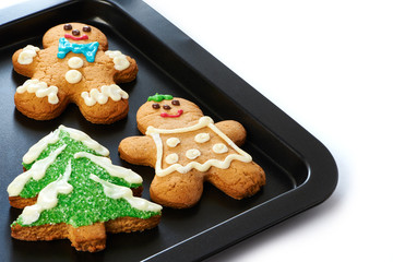 Gingerbread cookies on the pan