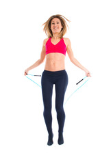 Sport woman jumping rope