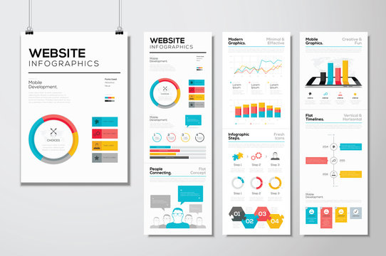 Flat web design & website infographics business vector elements