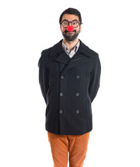 Fototapeta premium Handsome man with clown nose