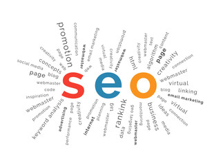 SEO concept in tag cloud