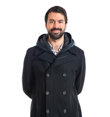 Obraz premium Handsome man over white background