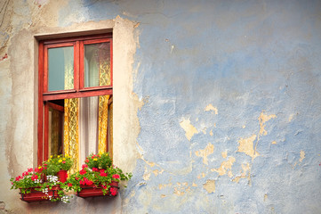 Old Medieval House Window in Sibiu City