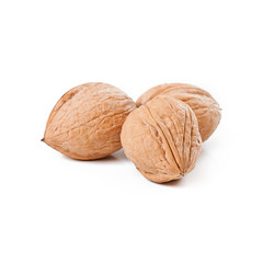 walnuts isolated on white background