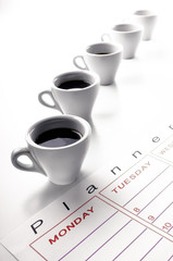 row of coffee cup