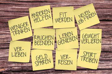 klebezettel Post-it, Gute Vorsätze Neues Jahr, neue ziele