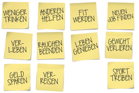 klebezettel Post-it, Gute Vors&auml;tze Neues Jahr, neue ziele