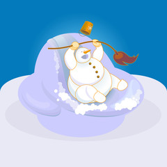 Cheerful snowman