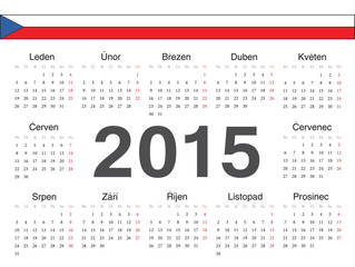 Vector Czech circle calendar 2015