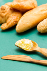 Fresh rye bread and butter