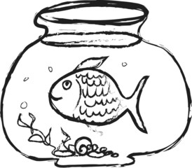 cartoon fish and home aquarium