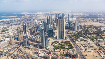 Fototapeta na wymiar View of Sheikh Zayed Road in downtown Dubai