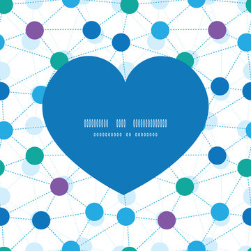 Vector Connected Dots Heart Silhouette Pattern Frame