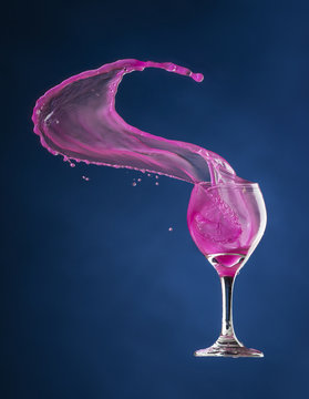 Wineglass with Pink Liquid