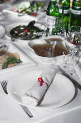 Serving holiday table