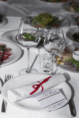 Serving holiday table