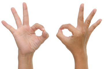woman hand showing ok sign