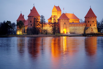 Trakai Castle at night