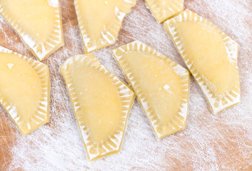 Preparing Pierogi. Polish dish.