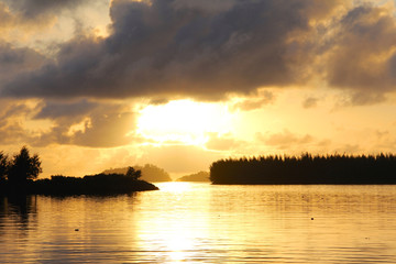 Horizon in sunset on seaside